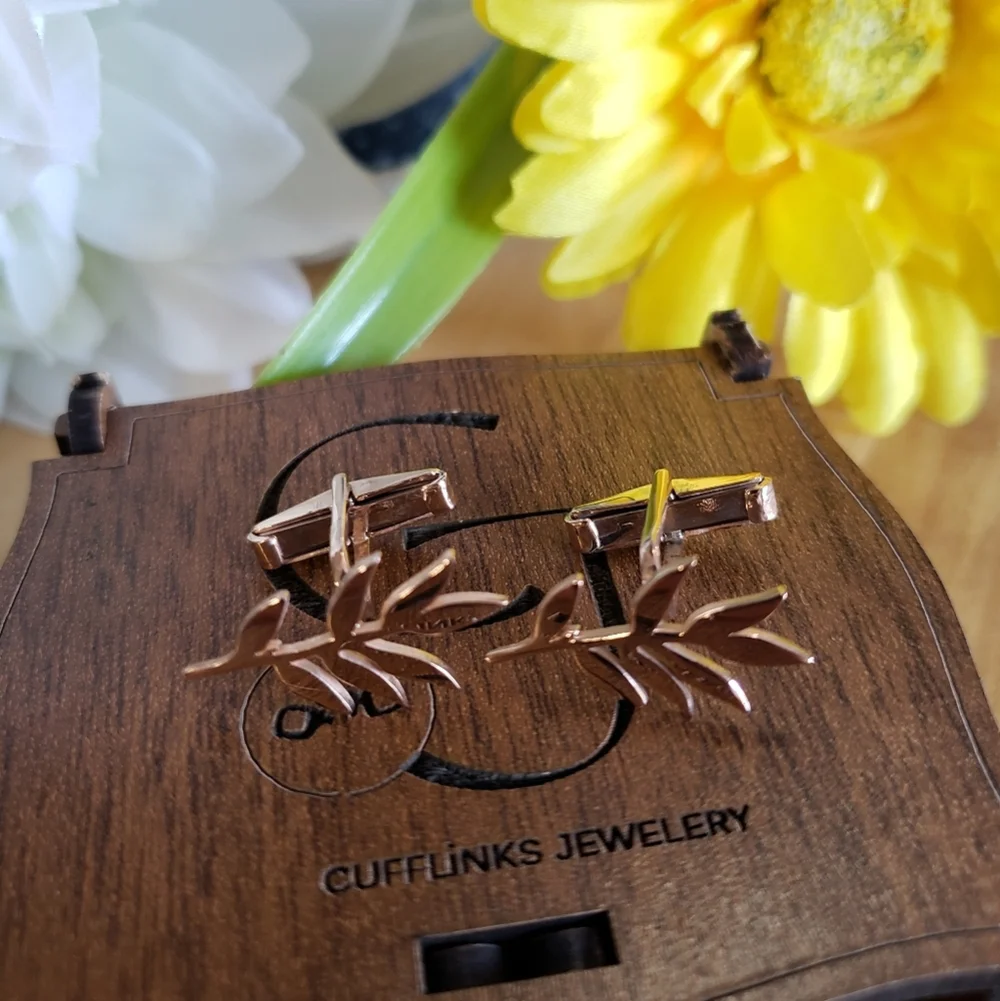 Olive Branch Cufflink/ Groomsmen gift